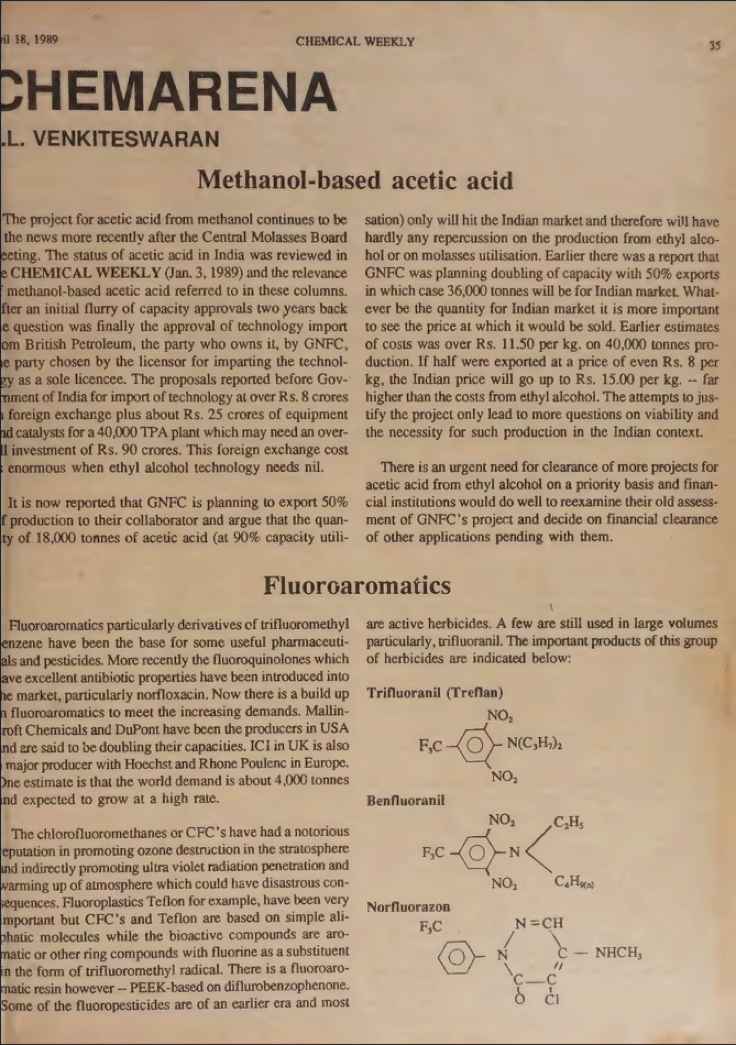 Chemical Weekly: source document with bounding boxes