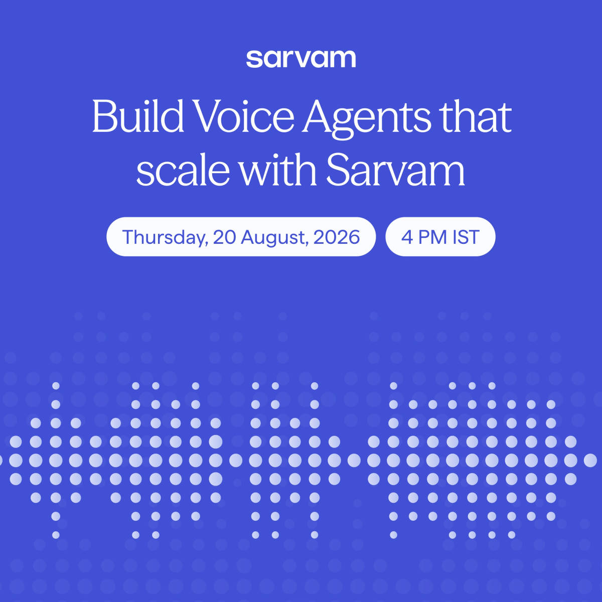 Build Voice Agents that scale with Sarvam